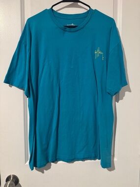 Guy Harvey Teal Short Sleeve Graphic Logo Tee